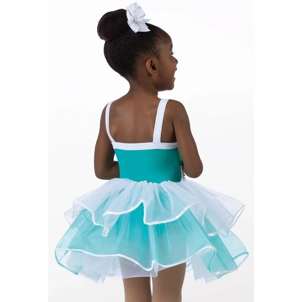 Pre-Owned Dance Costume Weissman 14356 Int. Child Yellow Tutu Tap Sequin